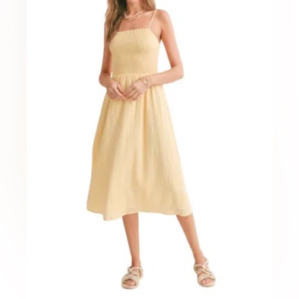 Sadie & Sage Light Yellow Midi Dress